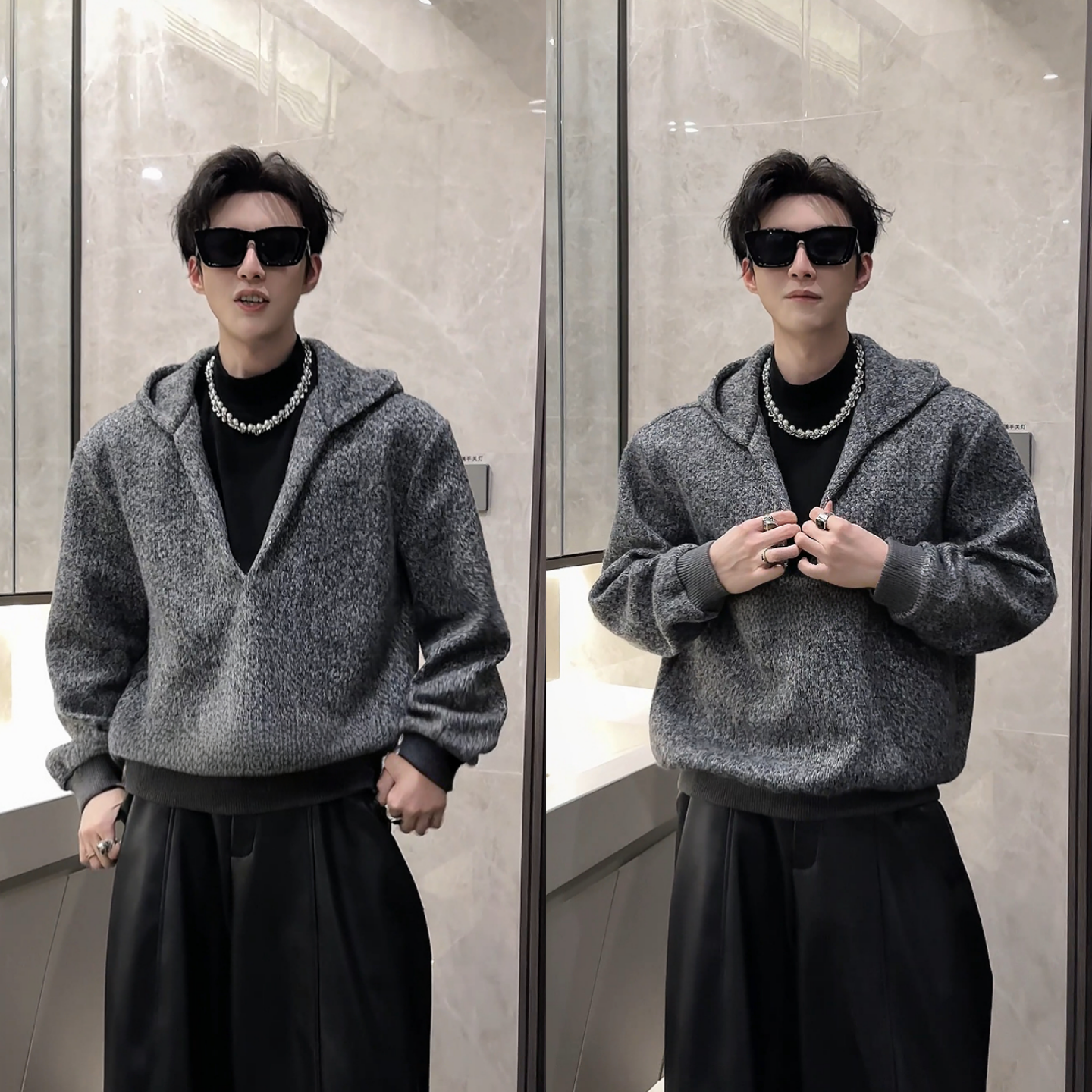 冬季假两件时尚潮流男士卫衣