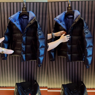 轻奢高定款潮牌时尚立领百搭男士棉服外套冬季撞色防风夹克高级感