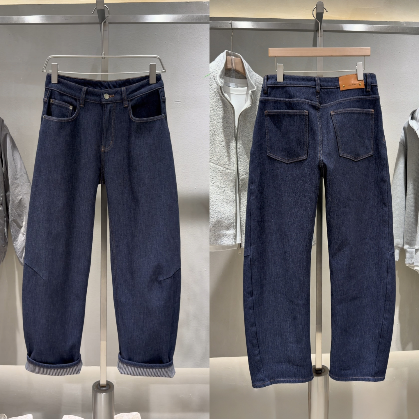 冬季男士加厚休闲弯刀牛仔裤