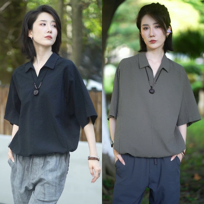 舒适潮流翻领短袖百搭气质男女款