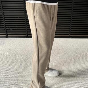 2025年春秋新款时尚潮流舒适直筒裤纯色百搭欧货休闲运动潮流男士