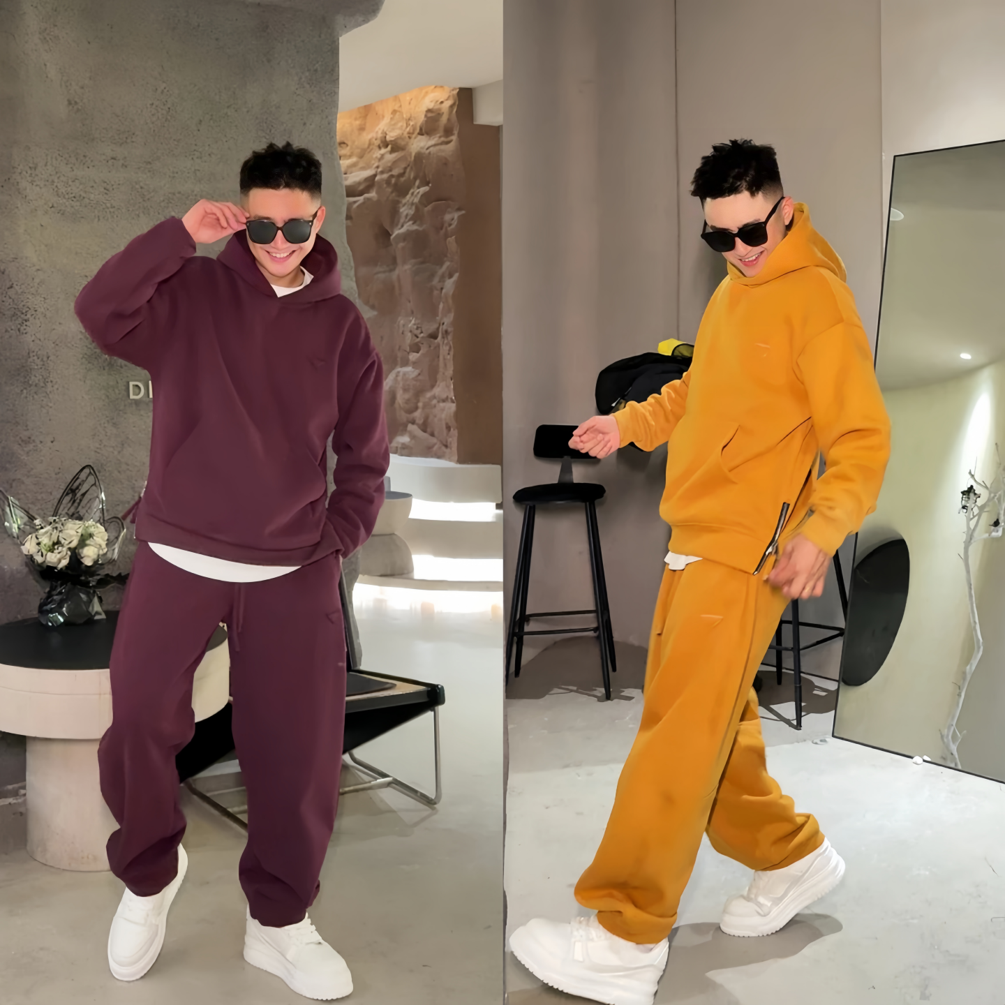 秋季新款时尚男休闲运动连帽套装