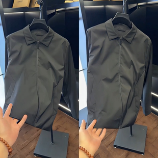 秋季新款商务休闲行政夹克男士净版时尚简约翻领夹克衫高级感外搭