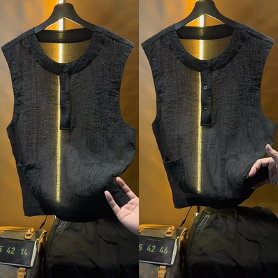 夏季薄款简约设计款砍袖背心