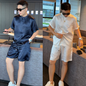 夏季男士凉感短袖短裤休闲两件套