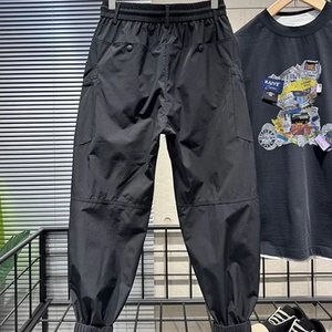 春夏款潮流时尚男百搭高品质休闲裤韩版束脚裤轻奢小众设计感长裤