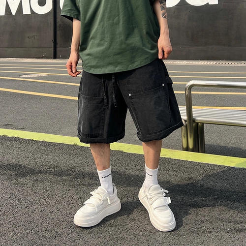 夏季时尚潮男休闲工装多口袋短裤