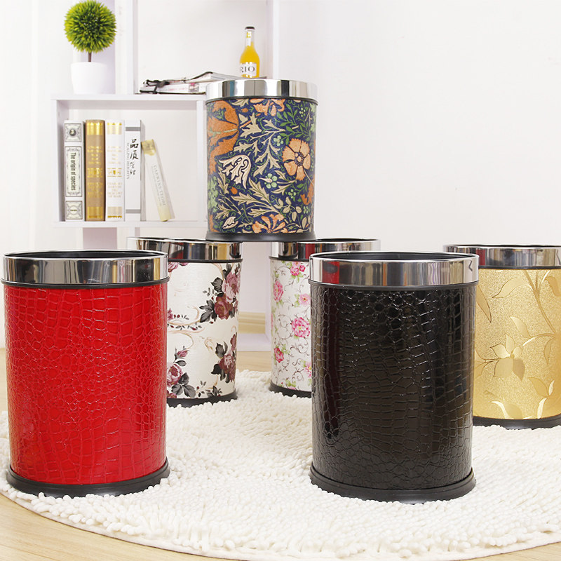 欧式创意无盖垃圾桶家用厨房卫生间客厅卧室塑料大号垃圾筒酒店用