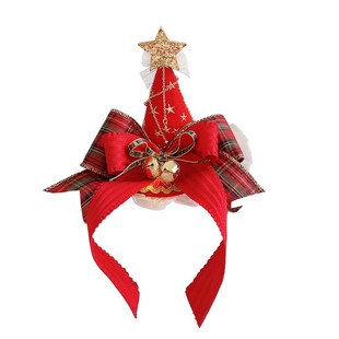 圣诞节礼帽发饰手洛丽塔头饰配饰星星帽发夹可爱围巾熊蝴蝶结发箍