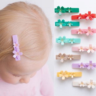 欧美新款 ins儿童樱花系列发夹花朵刘海夹侧边夹女孩头饰发饰