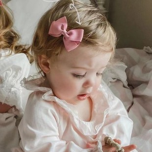 出口加拿大手工女童蝴蝶发夹女童小蝴蝶结尖嘴夹百搭边夹发饰发卡