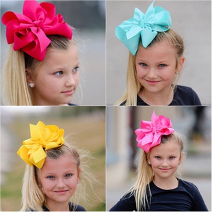 新美国ins超大夸张蝴蝶结发夹多层女童顶夹边夹时尚女孩表演头饰