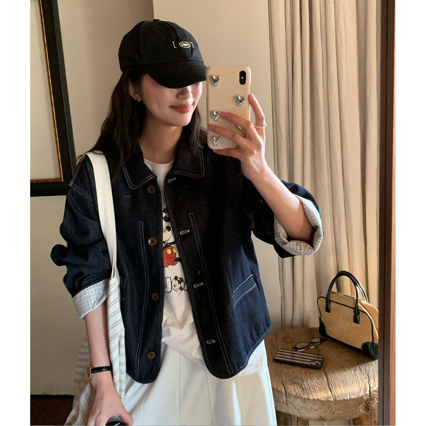 韩系牛仔短外套女春秋季2