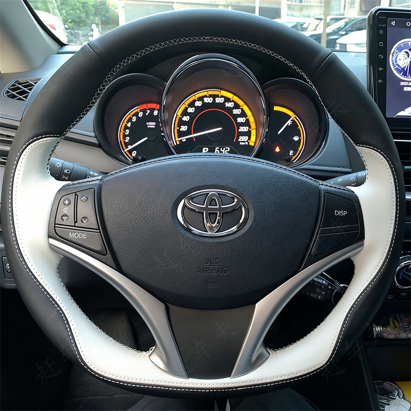 丰田YARiS L 致享 致炫专用手缝方向盘套 威驰全包把套改装威驰FS