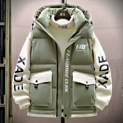 工装马甲男款冬季2025新款羽绒棉马夹男坎肩无袖外套男加厚夹克衫