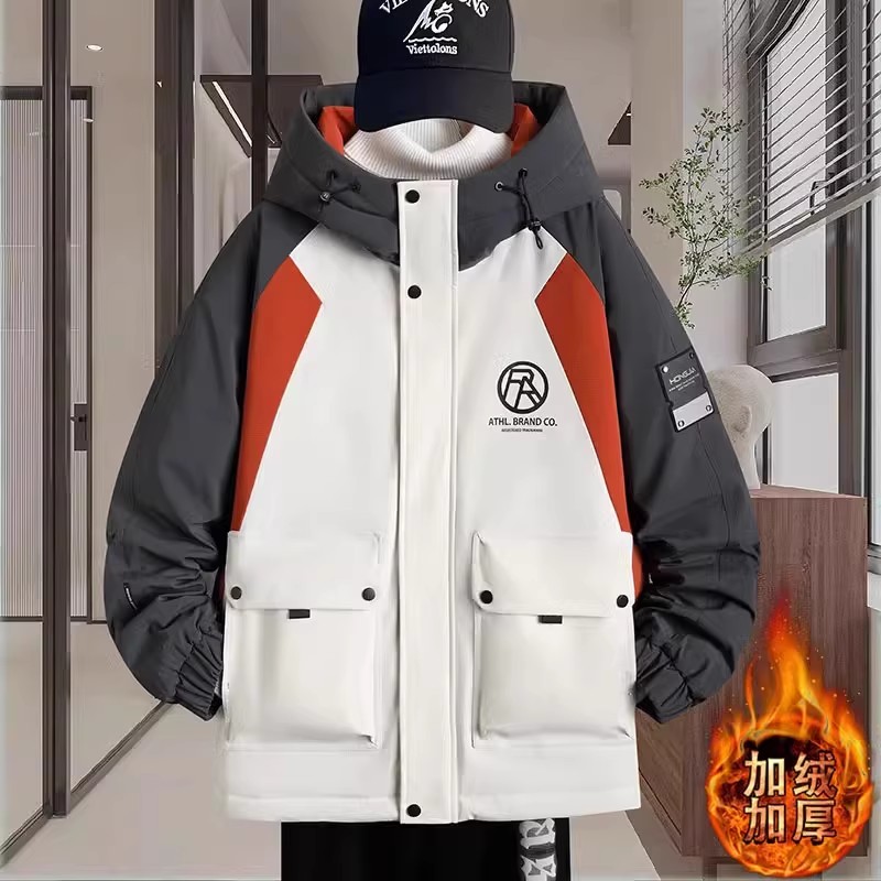 加绒加厚工装冲锋衣服外套男士秋冬季学生青少年潮流百搭帅气夹克