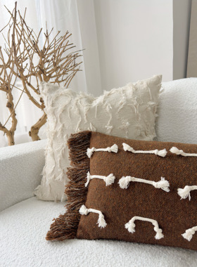 SHANGSE 尚塞家居 奶油橙色 中古风侘寂风抱枕现代简约轻奢沙发靠