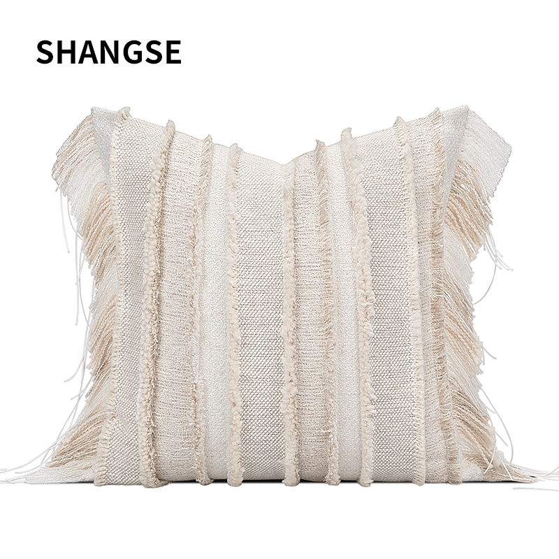 尚塞原创侘寂风米色沙发抱枕套