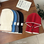 宝宝帽子秋冬季 保暖护耳帽子围巾一体法帽男女童针织防寒毛线帽冬