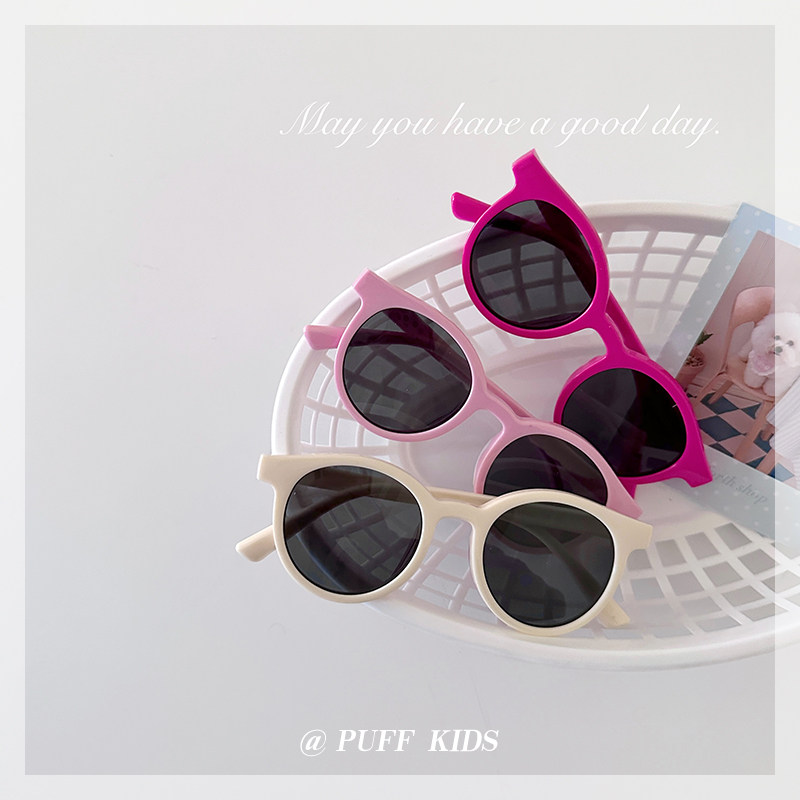 春夏新款儿童墨镜复古ins韩版搭配彩色女童宝宝时尚硅胶太阳镜潮