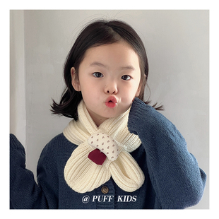 宝宝围巾秋冬季可爱蘑菇婴幼儿针织护颈巾男女童保暖防寒交叉围脖