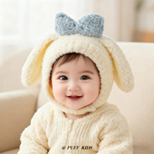 宝宝帽子秋冬季 可爱毛绒针织帽男女童加厚保暖防风护耳套头帽婴儿