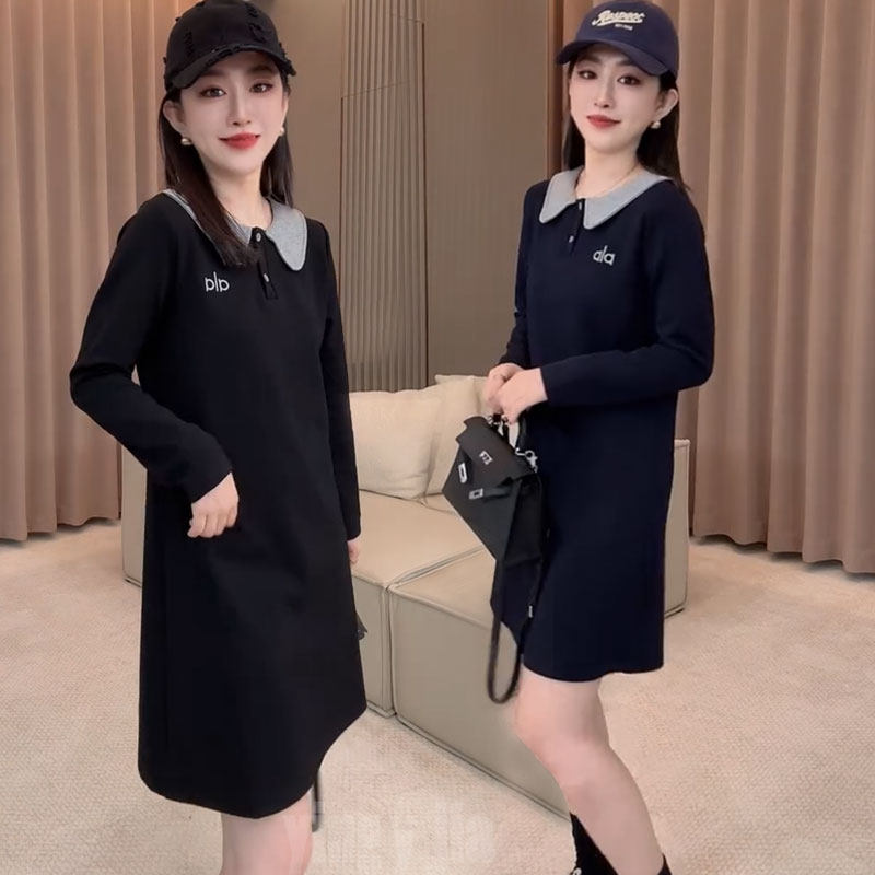 Polo领休闲卫衣裙减龄显瘦休闲