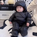 婴幼儿羽绒服新生儿韩版 休闲外出衣服 洋气连帽连体衣男女宝宝冬装