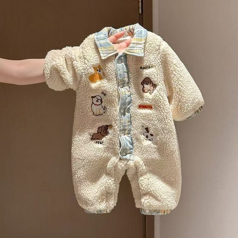 新生幼儿加厚抱衣保暖外出爬爬服