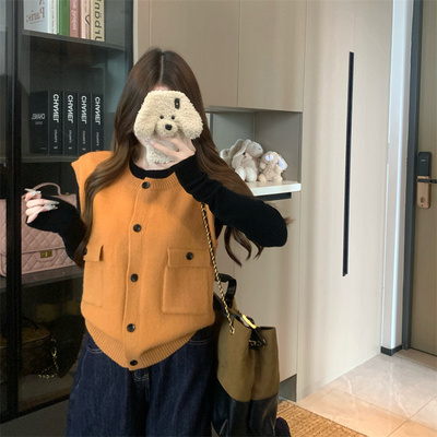 马甲叠穿百搭保暖打底上衣背心