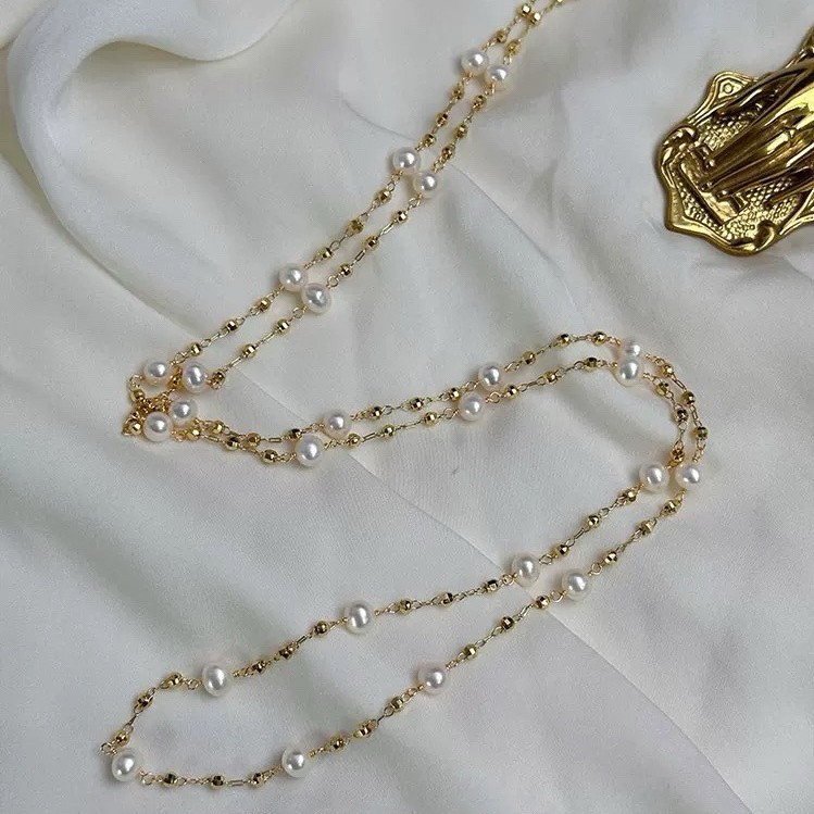 豆豆满天星毛衣链6-7mm近圆强光微微瑕天然高品质淡水