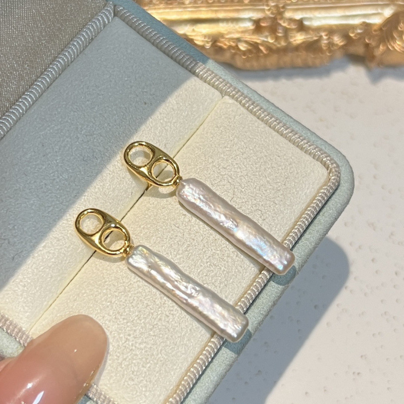 巴洛克淡水珍珠耳饰异形耳坠天然