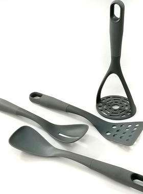 英国灰色胶柄尼龙厨具套不粘锅煎铲公勺分餐漏勺辅食压泥器薯压器