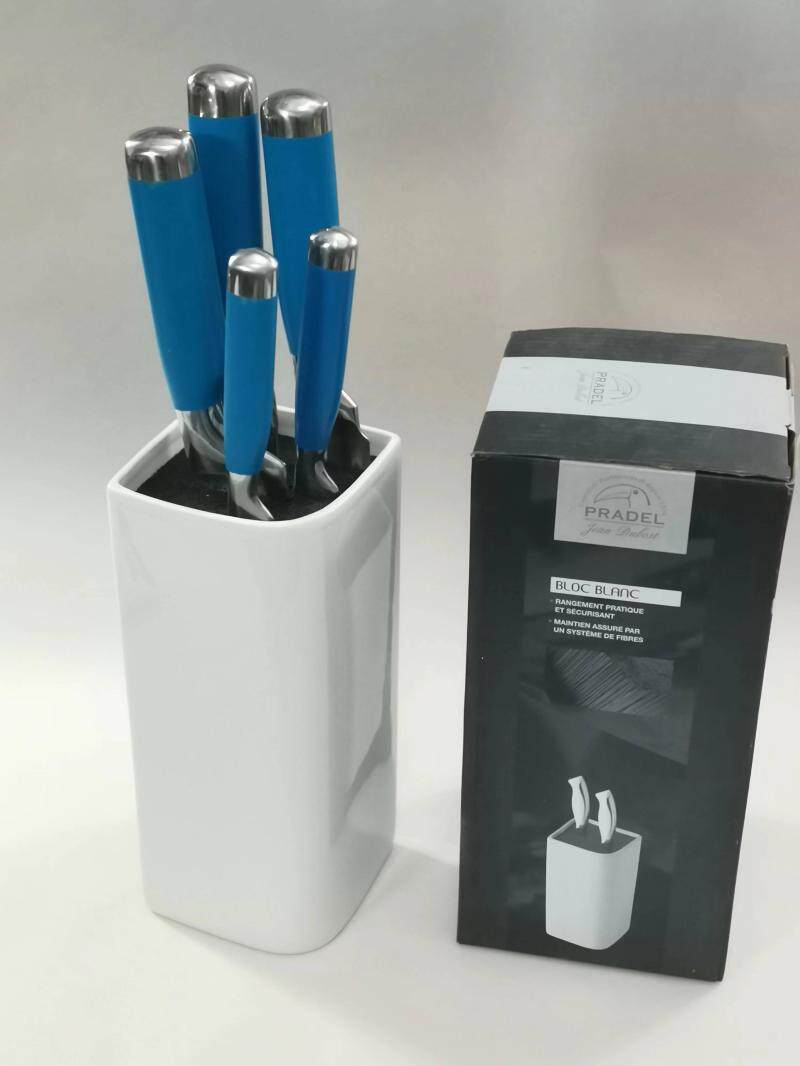 德法精品立式厚重陶瓷刀座+pp丝随意插西厨刀座刀架精品Block主厨