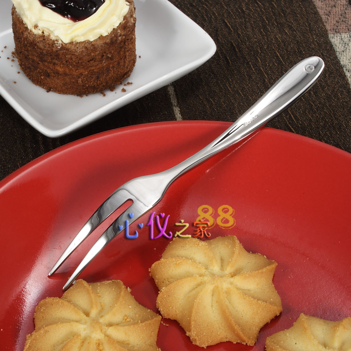 英国costa厚重原单精美不锈钢水果叉零食叉镜面双齿叉蜗牛叉fork