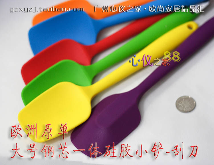 厚钢芯新款彩色一体硅胶刮搅拌铲煎蛋铲烘焙铲式抹刀全长28cm11寸