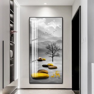 进门玄关画竖版玄幻装饰画过道挂画走廊尽头壁画现代简约轻奢北欧