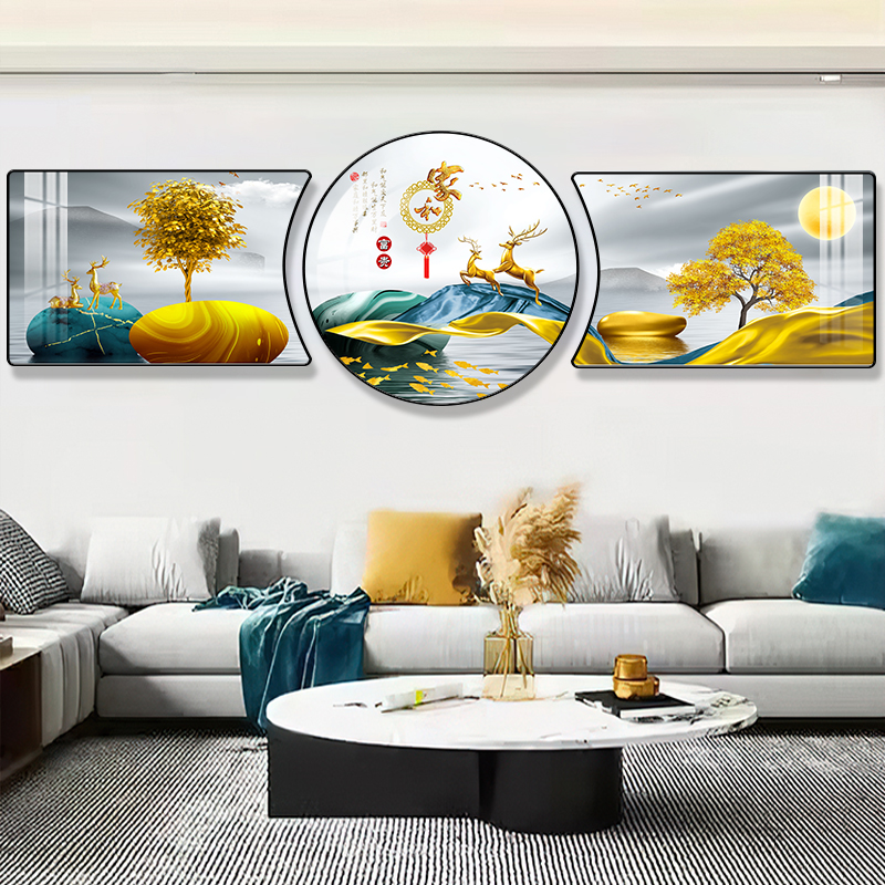 客厅新中式高档新款家和装饰画