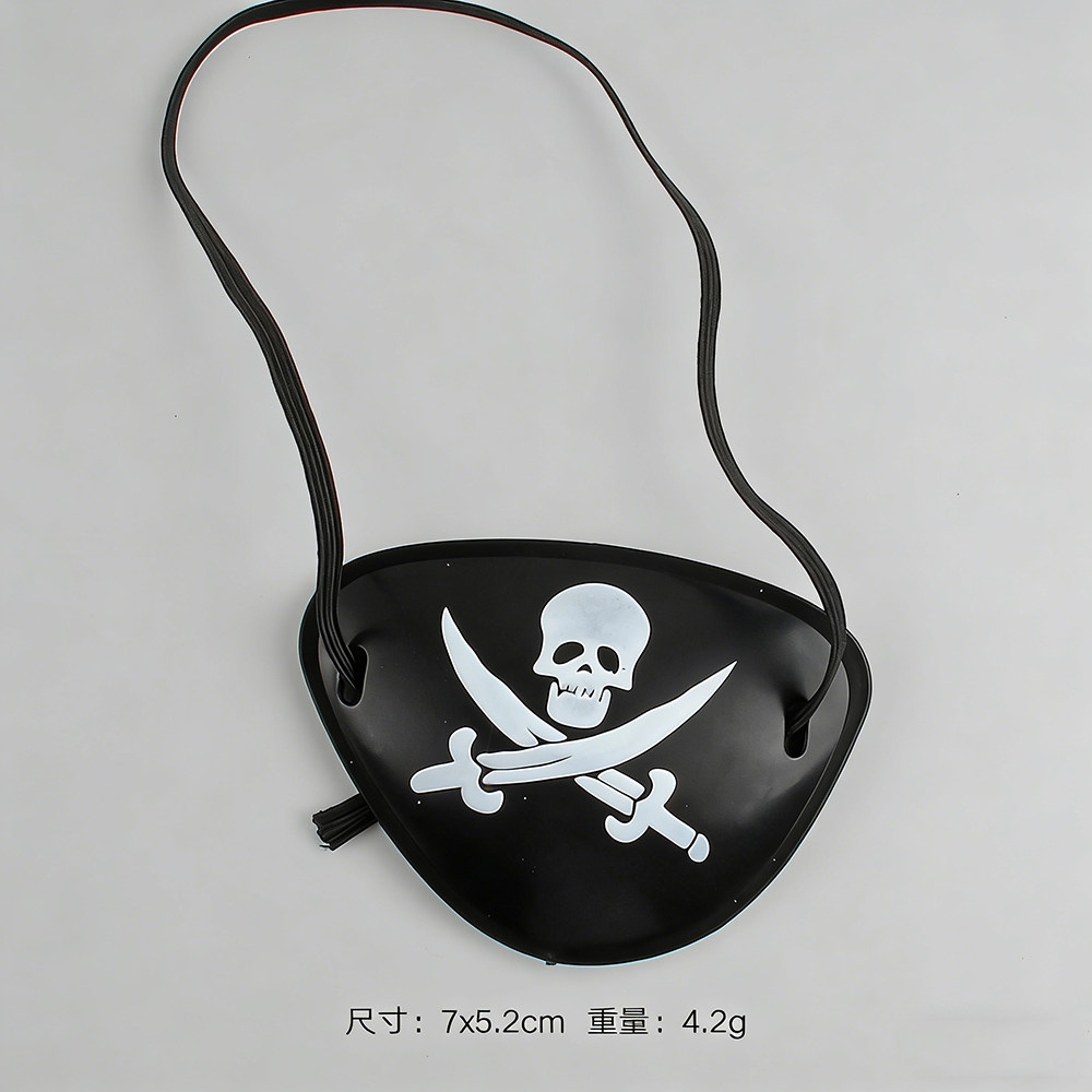 海盗眼罩独眼骷髅Cosplay派对黑色万圣节儿童玩具单眼罩装扮道具图片