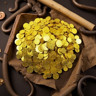 仿真海盗金币活动抽奖道具塑料硬币筹码钱币游戏儿童奖励财宝玩具