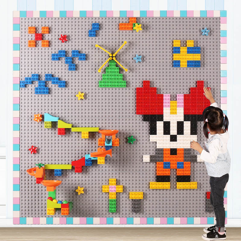 兼容乐高积木墙背景大颗粒壁挂式贴上墙面家用儿童拼装益智力玩具