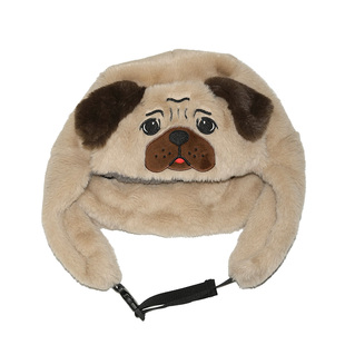 语罐头原创巴哥滑雪头套可爱宠物狗狗保暖毛绒护耳御寒雷锋帽