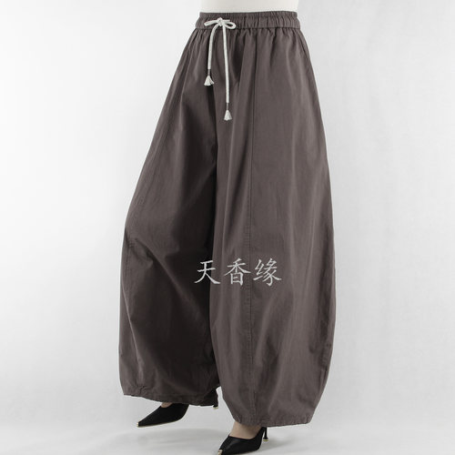 天香缘春夏棉弯刀灯笼裤女哈伦裤