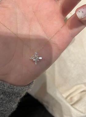新款满钻雪花项链女甜美可爱锁骨链轻奢高级感小众设计情人节礼物