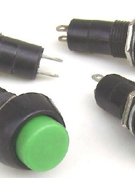 绿色红色 PBS-11B/A 无锁带锁按钮 PBS-305B常开12MM按钮开关复位
