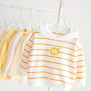 上衣宝宝洋气小童卫衣婴幼儿童装 2024新款 春秋帅气潮男童条纹春装