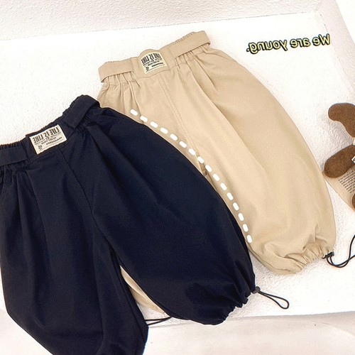 2024新款韩版春秋工装裤宝宝时尚休闲儿童男女童束脚哈伦长裤子潮