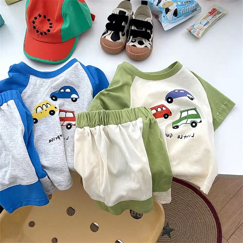 短袖套装帅气宝宝293786百-CNN2024洋气新款宝夏季裤CZ搭小童男女