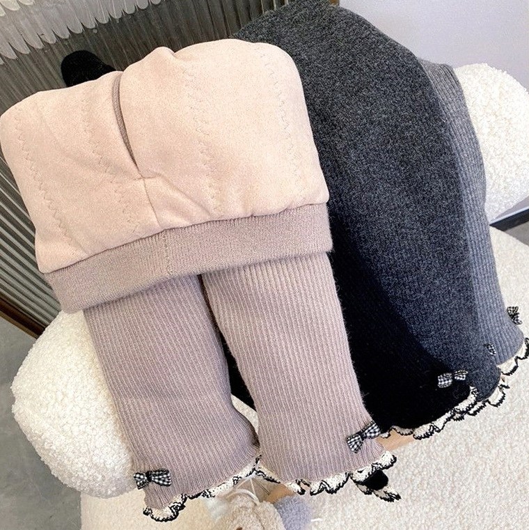 冬装一条过冬外厚打底裤女宝亲子裤时尚加绒加韩版婴儿保暖裤潮