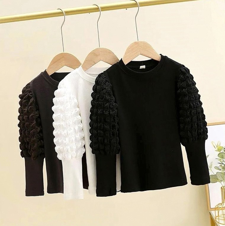 女童春秋同款百搭时尚潮流洋韩版泡泡袖打底衫2023网红气女童上衣,运动/瑜伽/健身/球迷用品,情侣装泳衣,淘宝优惠券,粉丝福利购,淘宝优惠卷